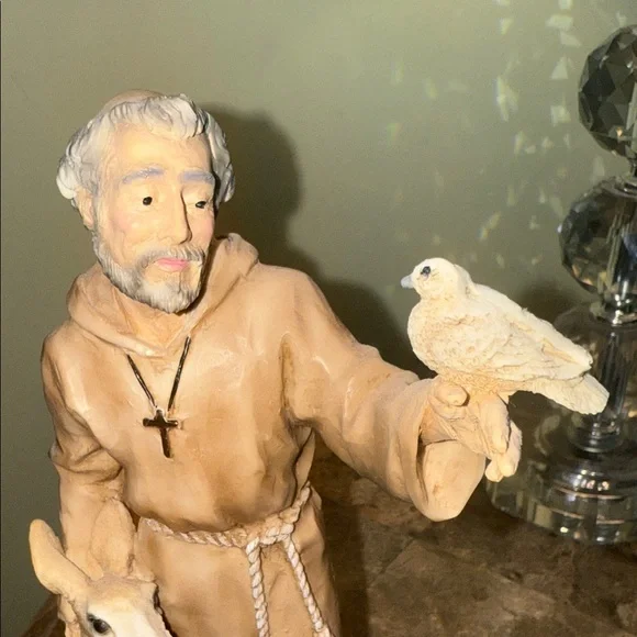 Italian Vintage Saint Francis of Assisi Castagna   Sculpture 1989 - Picture 6 of 13